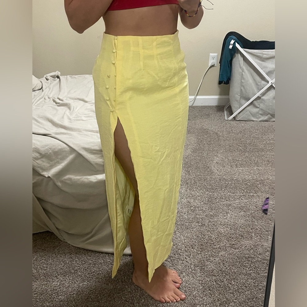 Slit skirt maxi yellow kourt Small S